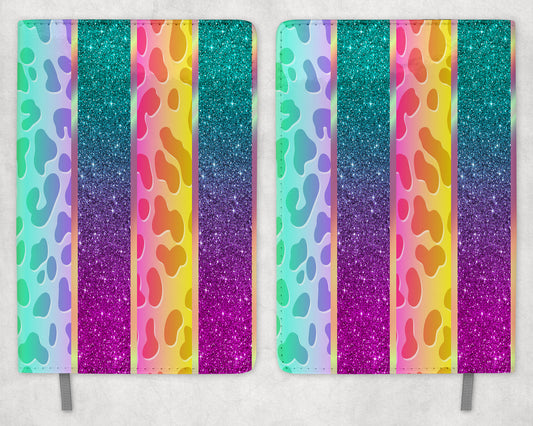Rainbow Leopard Print Stripes Printed 8 Inch  A-5 Journal