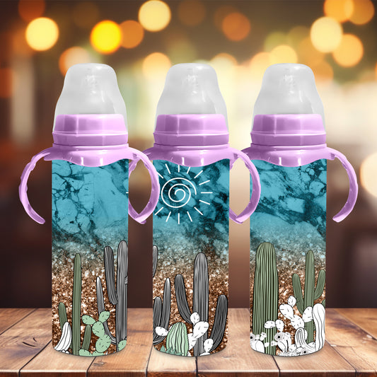 Cactus  Steel Baby Bottle - Pick your top color