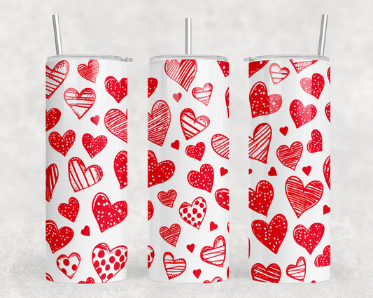 Hearts 20 oz Steel Tumbler With Or Without Bluetooth Speaker