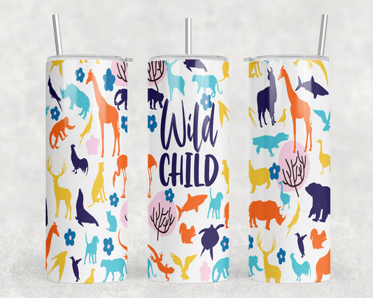 Wild Child 20 oz Steel Tumbler With Or Without Bluetooth Speaker