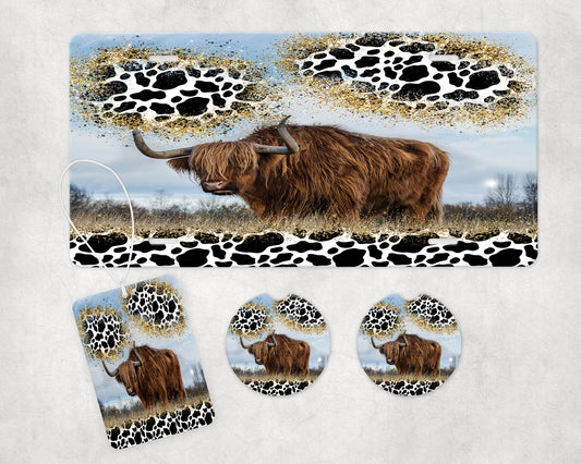 highland cow  Car Accessory Pack With 5ML Scent Bottle