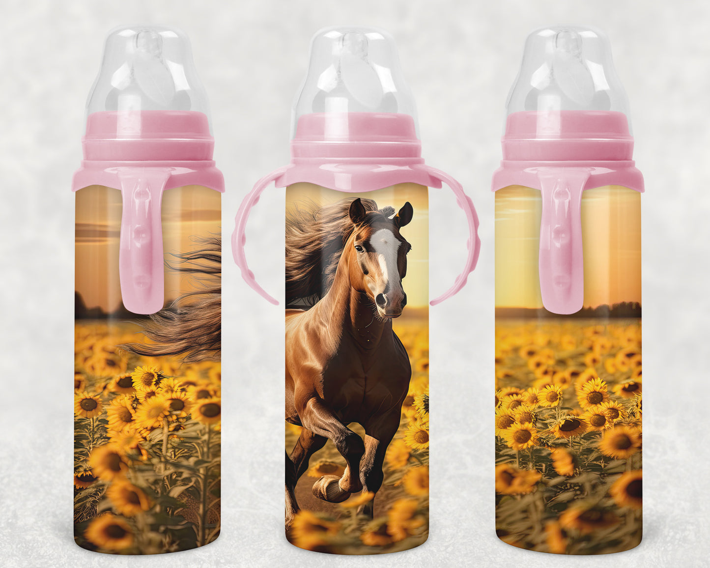 horse Steel Baby Bottle - Pick your top color