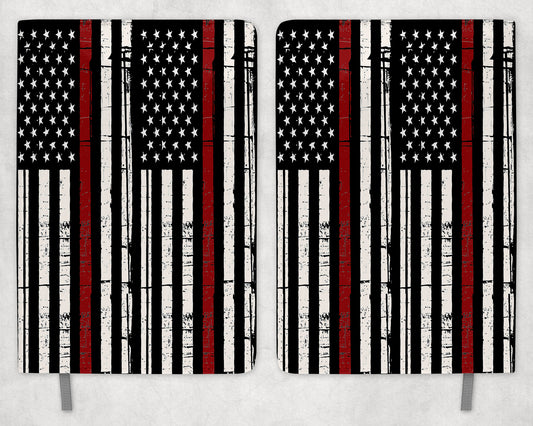 thin red line Printed 8 inch  A5 Journal