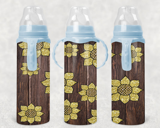 sunflowers Steel Baby Bottle - Pick your top color