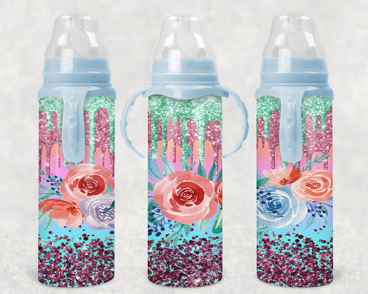 flowers Steel Baby Bottle - Pick your top color