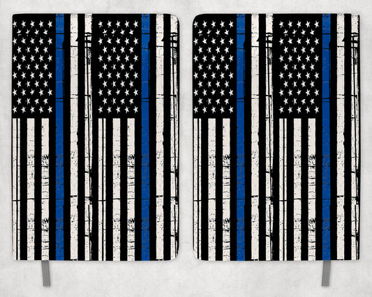 thin blue line Printed 8 inch  A5 Journal