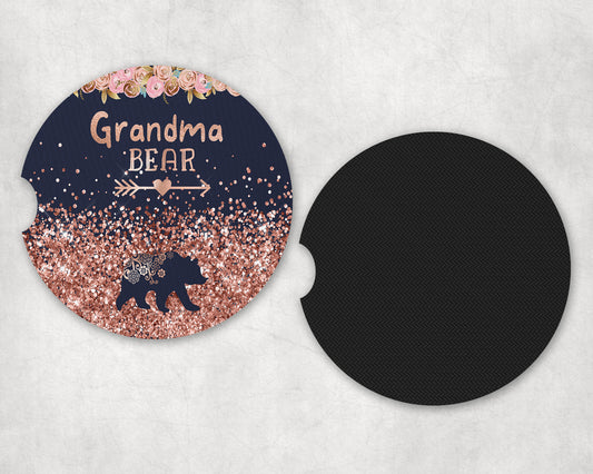 grandma bear Neoprene Car Coaster Set