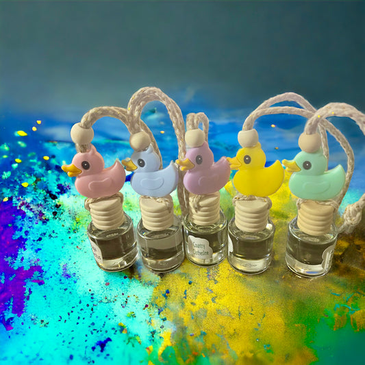 Duck Car Diffuser Glass Bottle Freshie (Bead Color Varies)