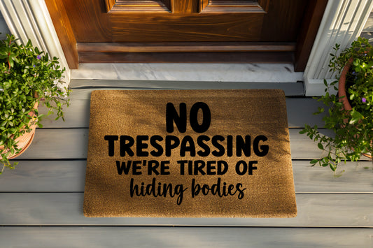 No Trespassing Hand Painted Coir Door Mat