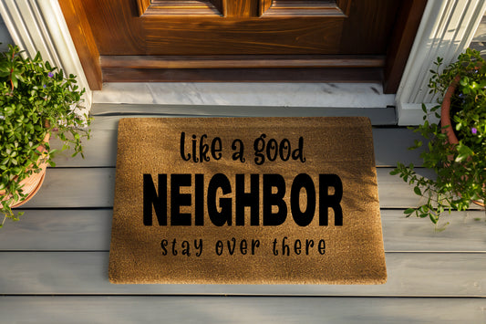 Neighbor Hand Painted Coir Door Mat