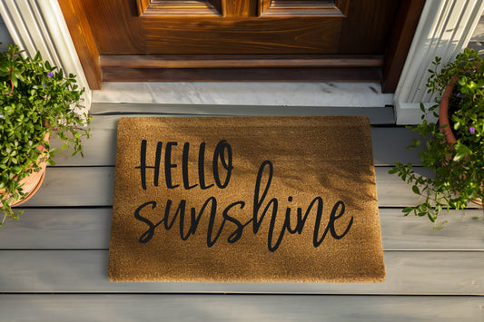 Hello Sunshine Hand Painted Coir Door Mat