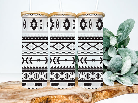 Aztec Frosted Glass Tumbler - Tumblers