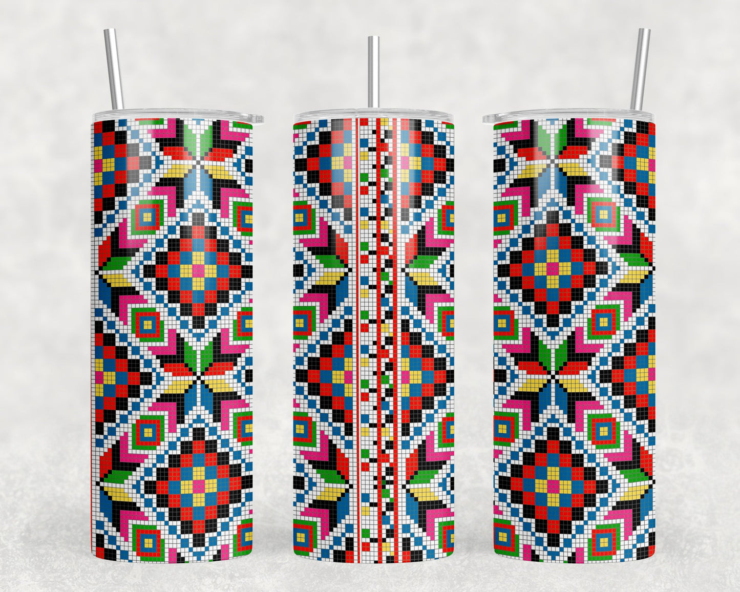 Aztec|Skinny Tumbler|Optional Bluetooth Speaker| Speaker Color Varies - Tumblers