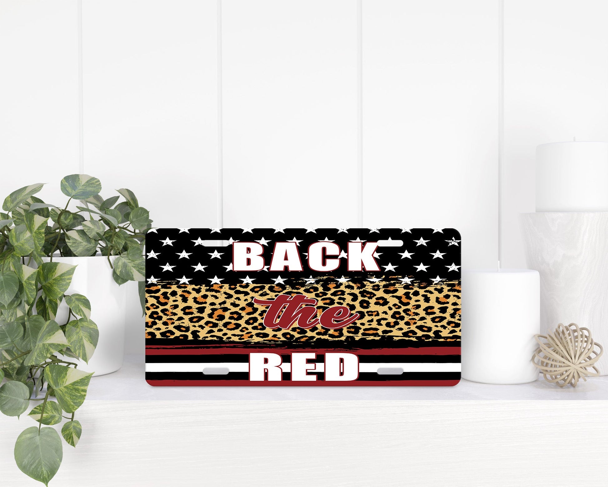 Back The Red|License Plate - Vehicle License Plates