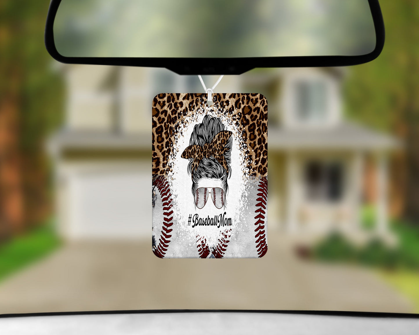 Baseball Mom Leopard Print|Freshie|Includes Scent Bottle - Vehicle Air Freshener