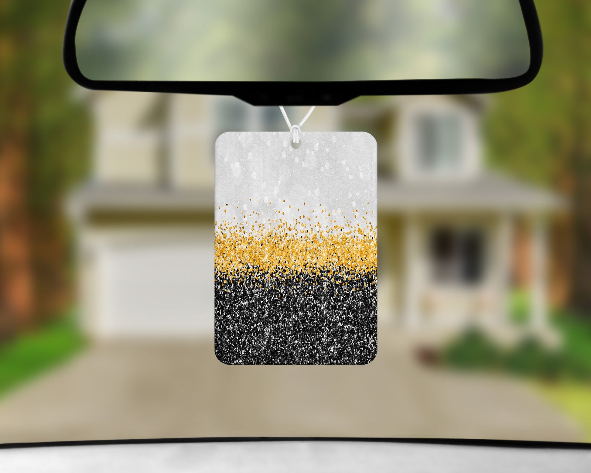 Black and Gold Glitter|Freshie|Includes Scent Bottle - Vehicle Air Freshener