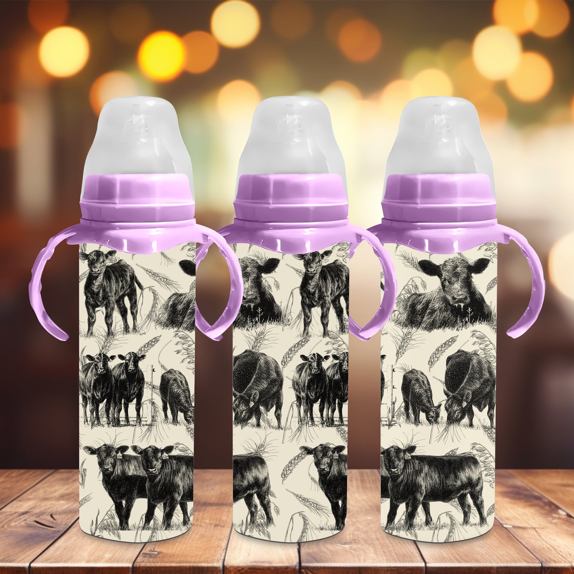Black Angus Cattle|Baby Bottle|Optional Top Color - Tumblers