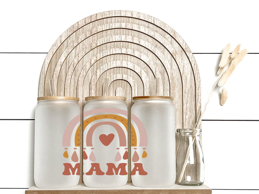 Boho Mama |Frosted Libby Glass - Tumblers