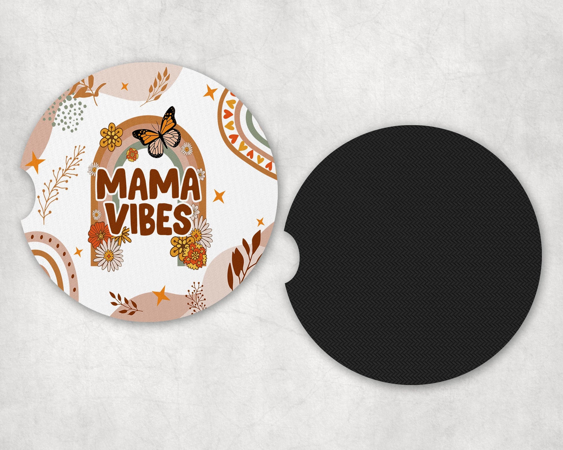 Boho Mama Vibes|Car Coaster Set - Car Coaster