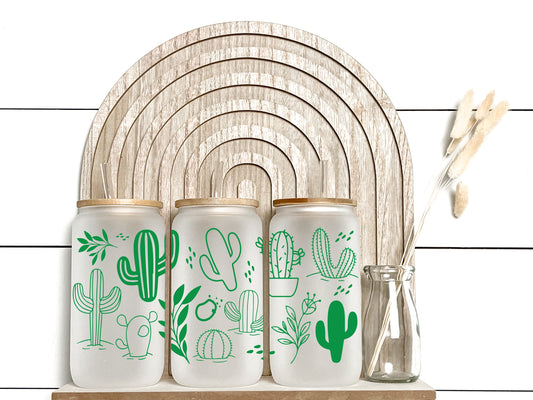 Cactus - Frosted Libby Glass - Tumblers