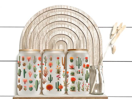 Cactus - Frosted Libby Glass - Tumblers