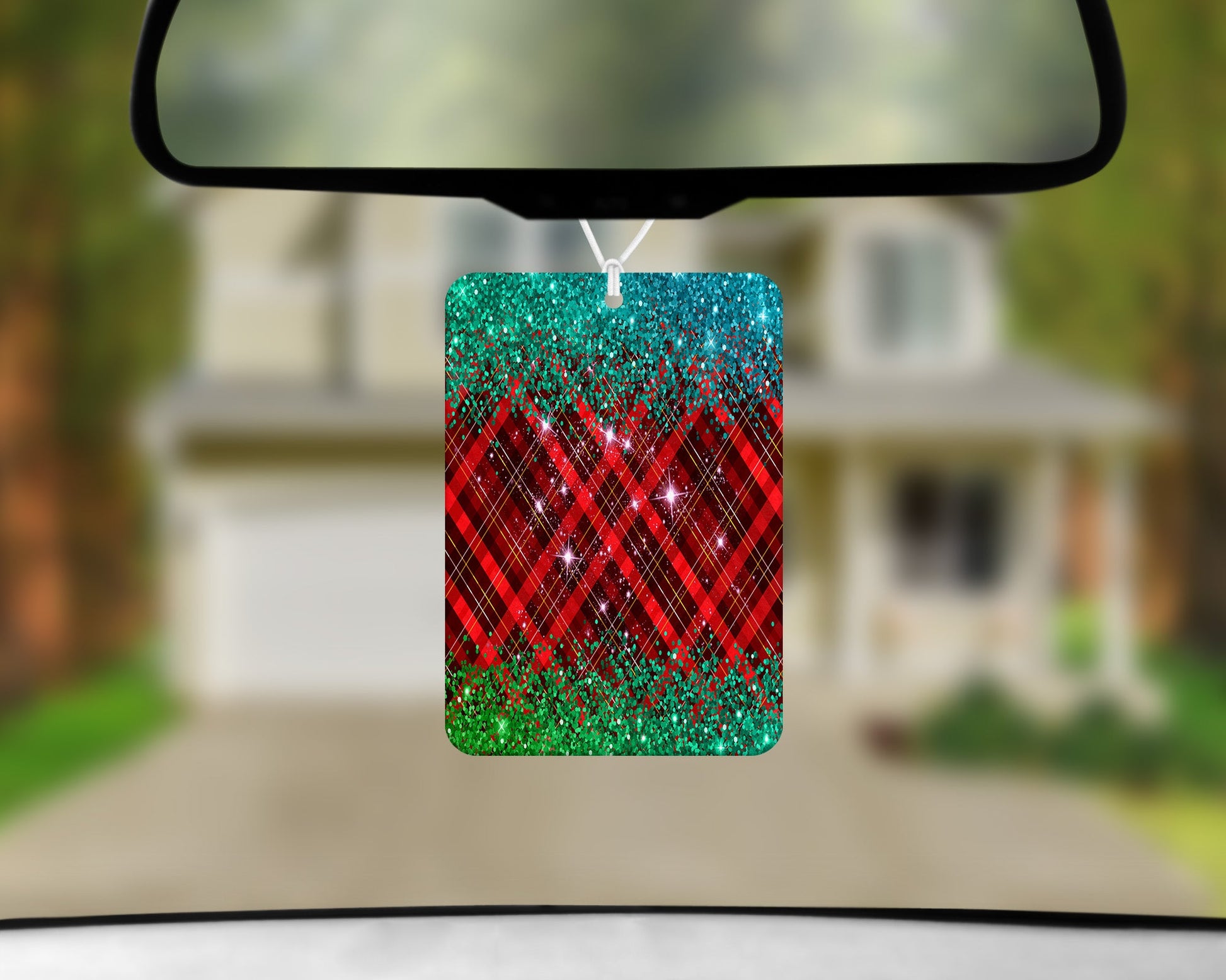 Christmas Plaid|Freshie|Includes Scent Bottle - Vehicle Air Freshener