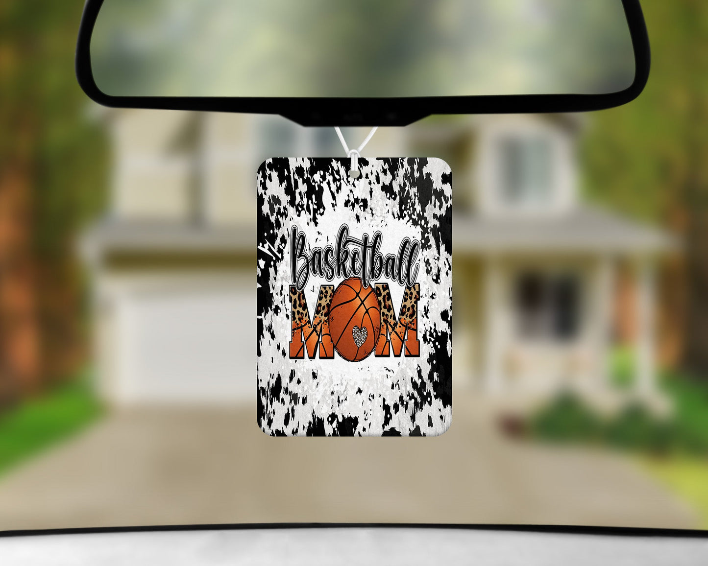 Cow Print Basketball Mom|Freshie|Includes Scent Bottle - Vehicle Air Freshener