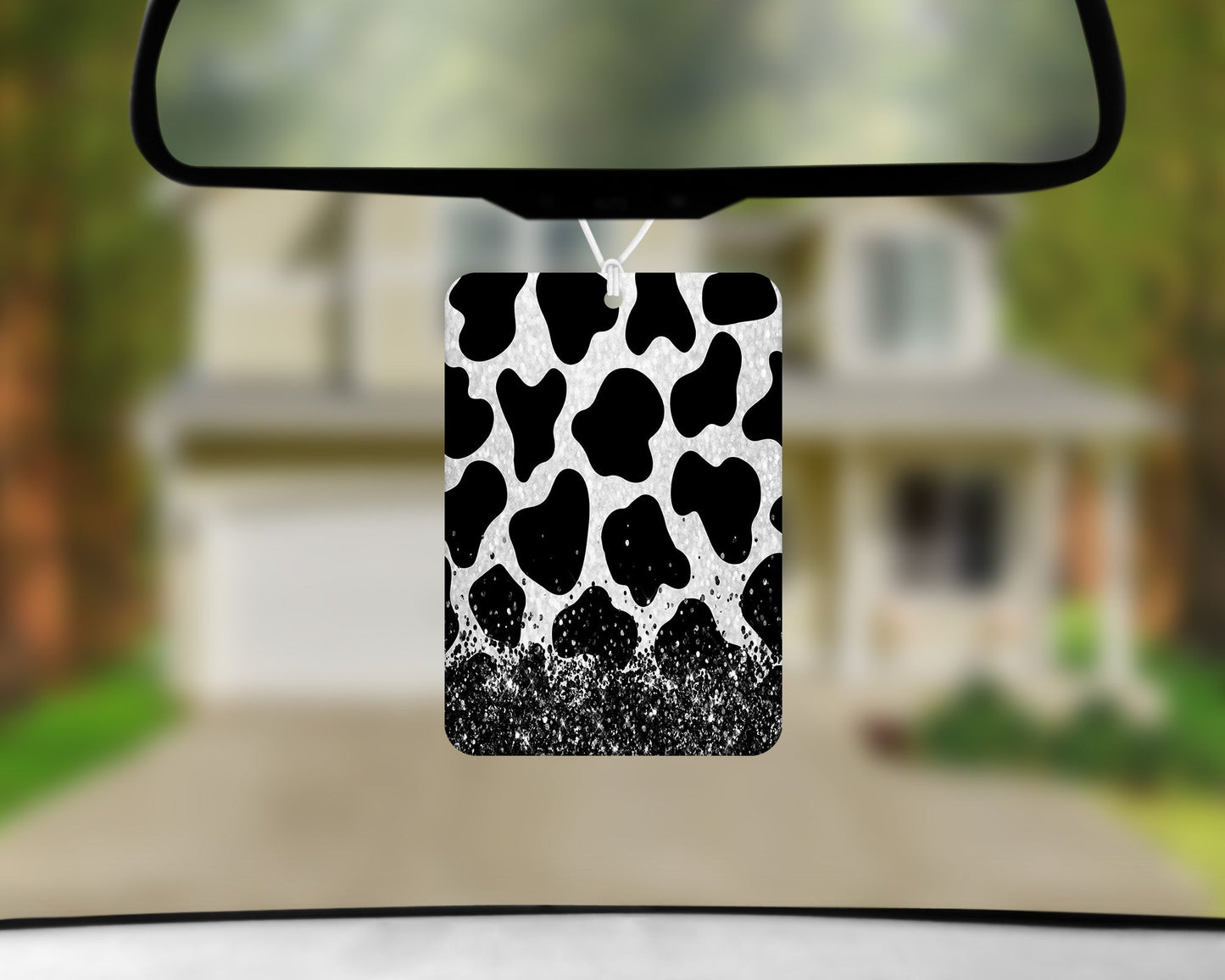 Cow Print Glitter |Freshie|Includes Scent Bottle - Vehicle Air Freshener