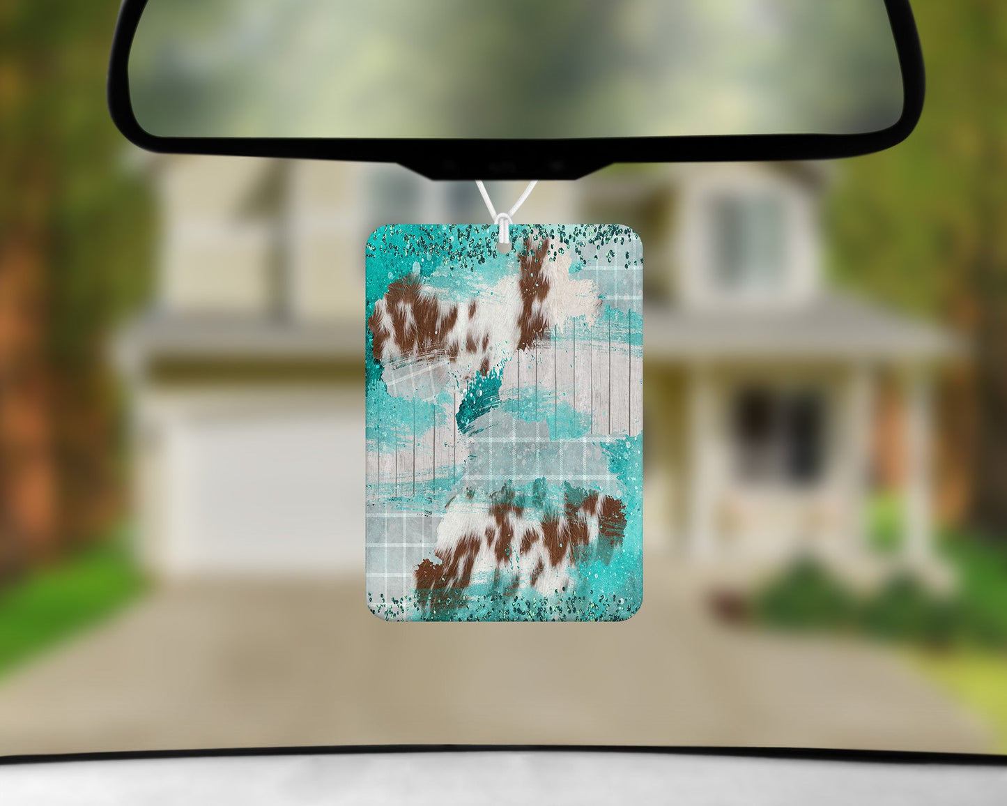 Cowhide Patchwork|Freshie|Includes Scent Bottle - Vehicle Air Freshener