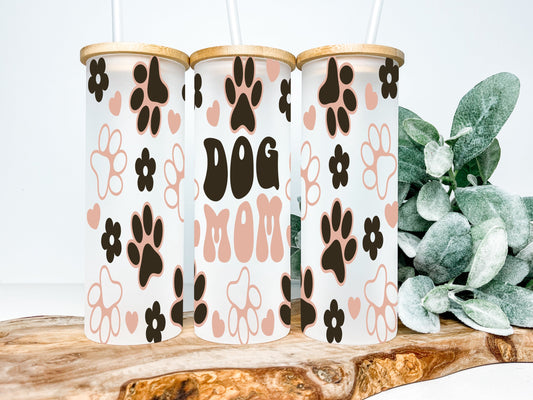 Dog Mom|Frosted Glass - Tumblers