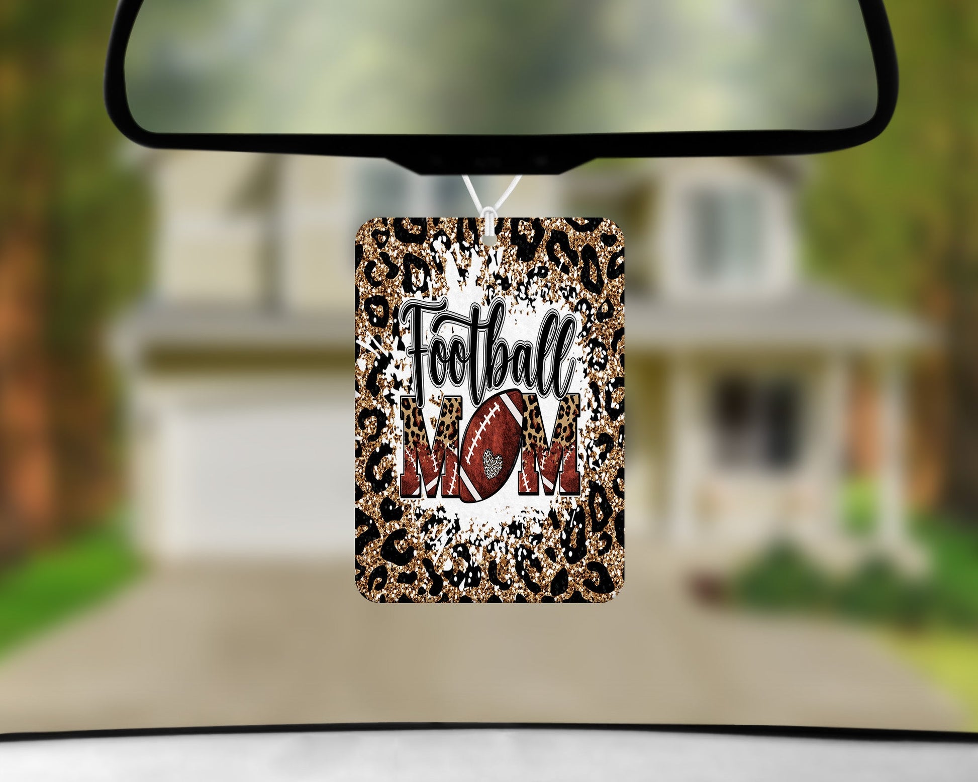 Football Mom Leopard Print|Freshie|Includes Scent Bottle - Vehicle Air Freshener