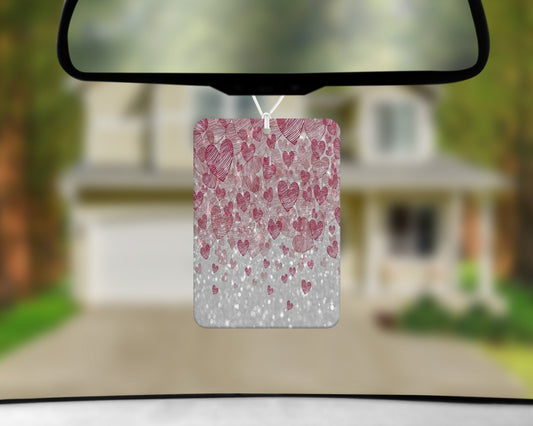 Glitter Hearts Felt Freshie with 5ML Spray Bottle - Vehicle Air Freshener