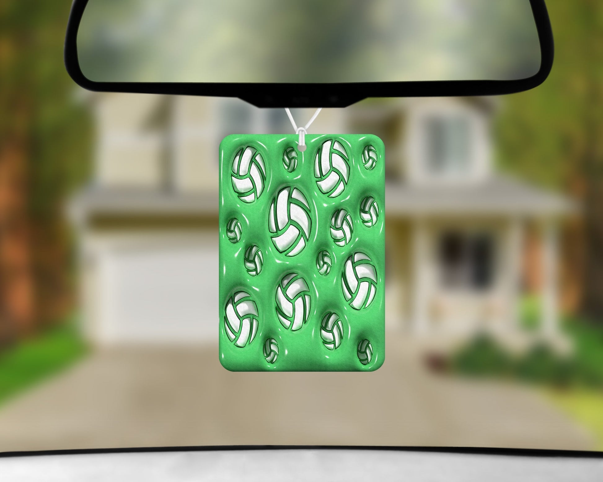 Green Volleyball|Freshie|Includes Scent Bottle - Vehicle Air Freshener
