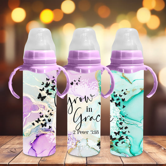 Grow In Grace|Baby Bottle|Optional Top Color - Tumblers