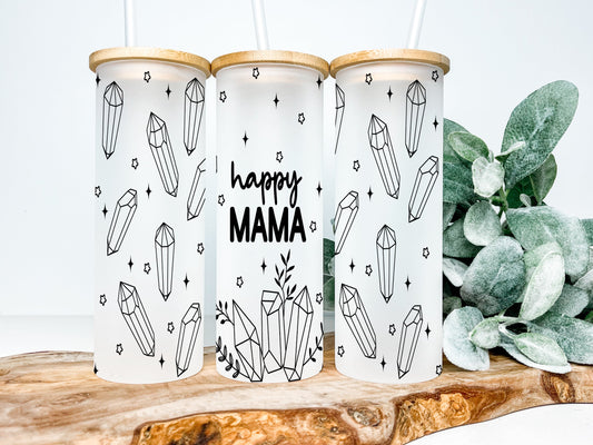 Happy Mama Frosted Glass Tumbler - Tumblers