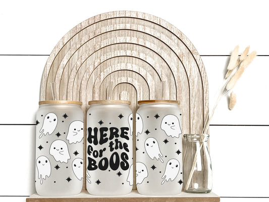 Here For The Boos - Frosted Libby Glass - Tumblers