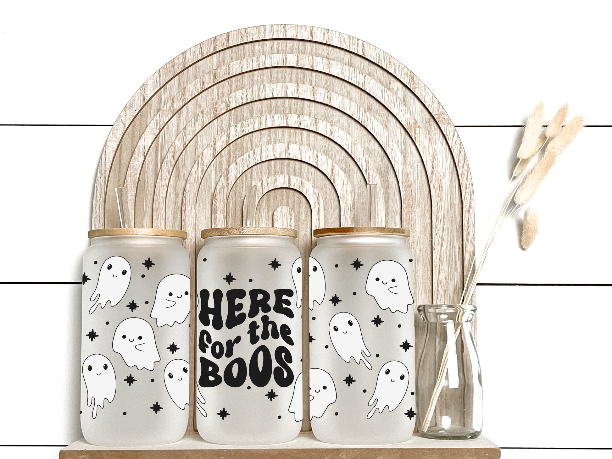 Here For The Boos - Frosted Libby Glass - Tumblers