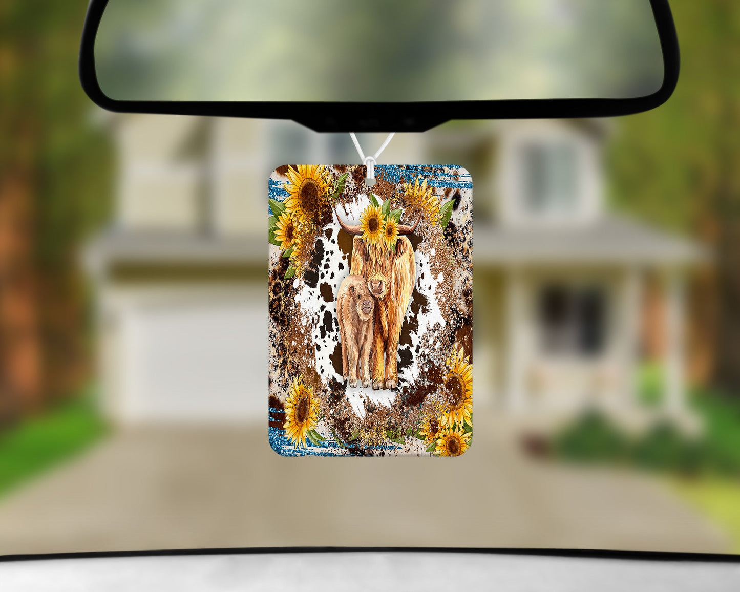 Highland Cow and Calf|Freshie|Includes Scent Bottle - Vehicle Air Freshener