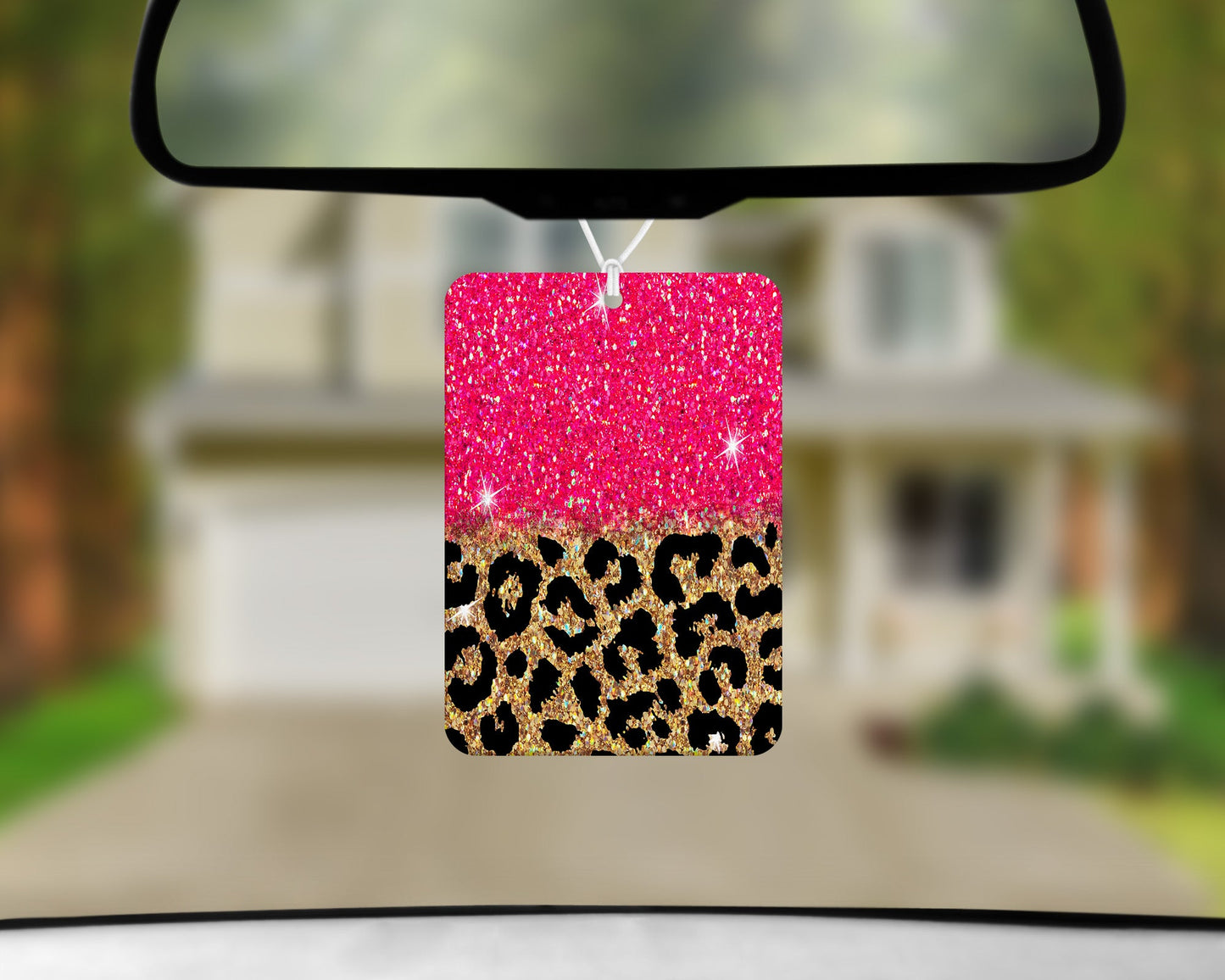 Hot Pink Leopard Print|Freshie|Includes Scent Bottle - Vehicle Air Freshener