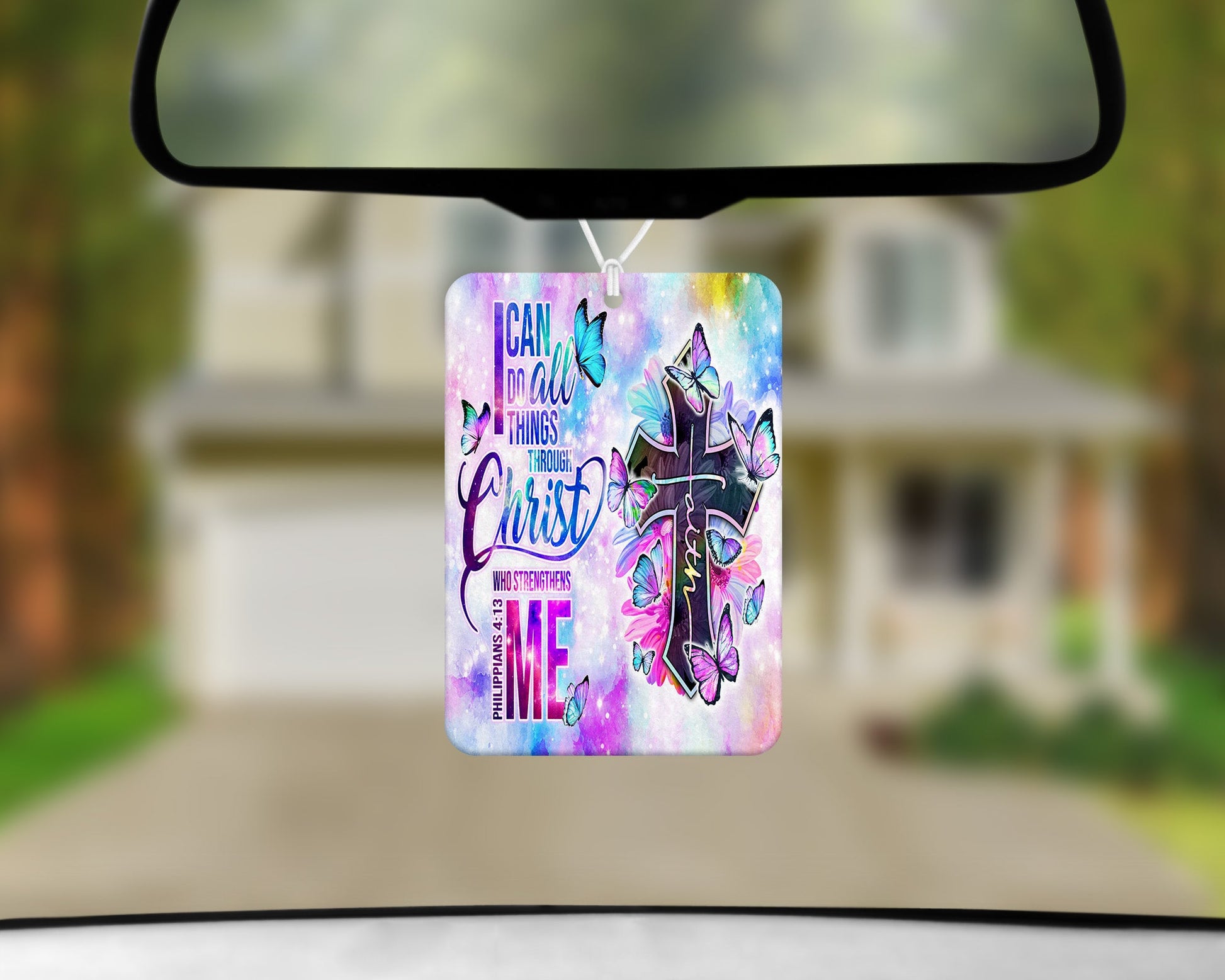 I Can Do All Things Through Christ|Freshie|Includes Scent Bottle - Vehicle Air Freshener