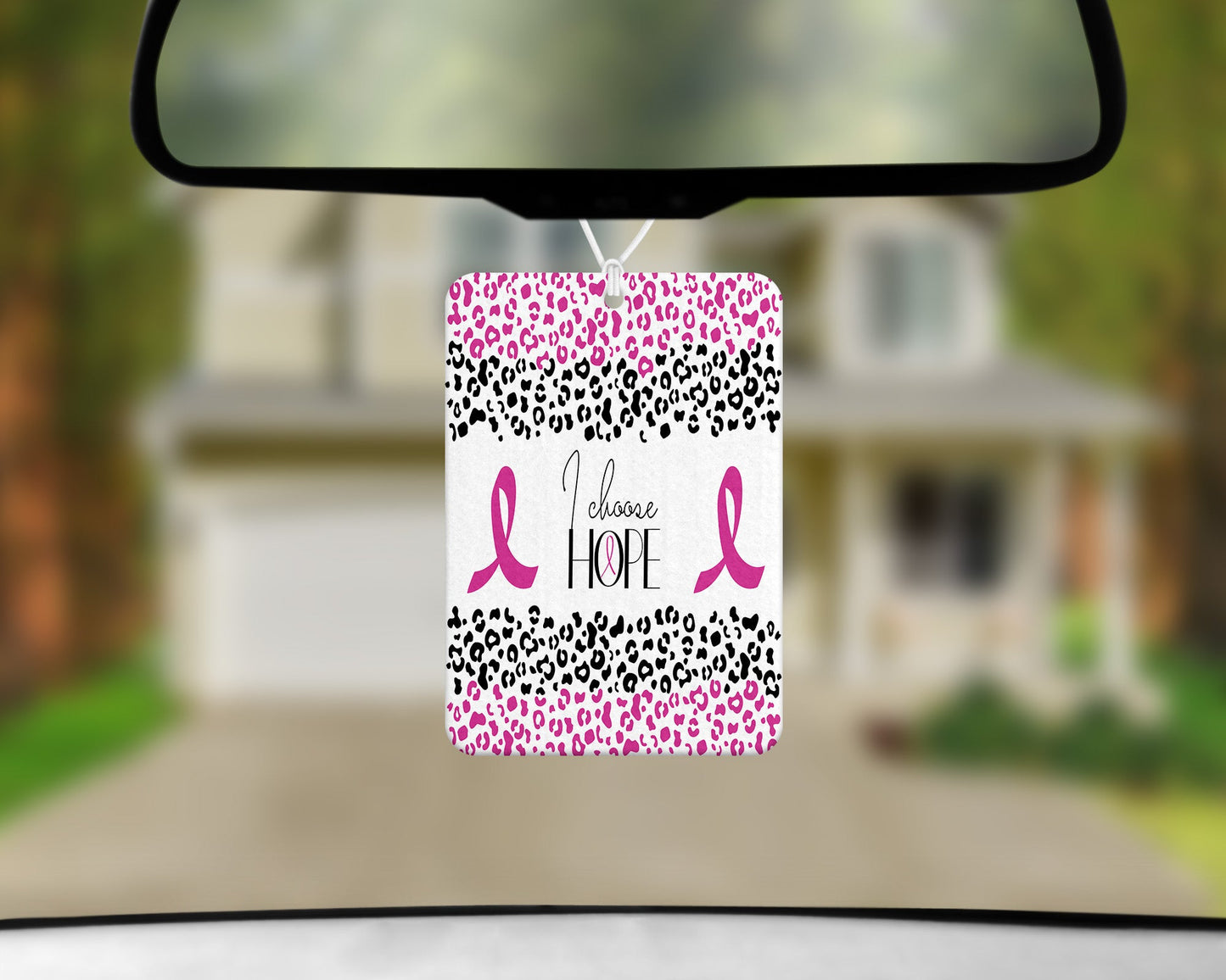I Choose Hope Pink Ribbon|Freshie|Includes Scent Bottle - Vehicle Air Freshener
