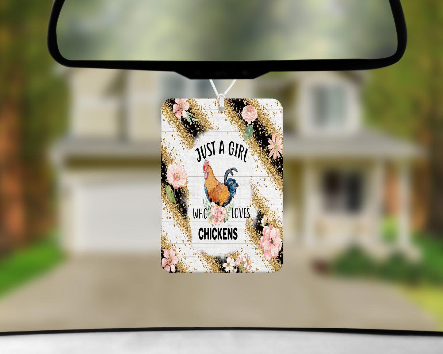 Just A Girl Who Loves Chickens|Freshie|Includes Scent Bottle - Vehicle Air Freshener