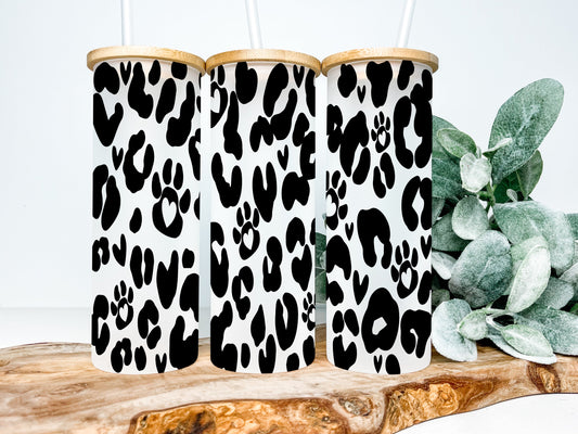 Leopard Paw Prints|Frosted Glass - Tumblers