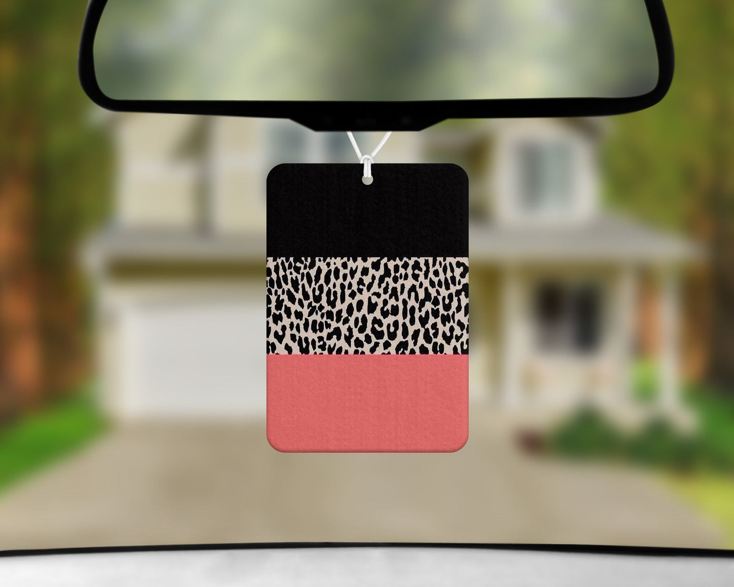 Leopard Print Color Block|Freshie|Includes Scent Bottle - Vehicle Air Freshener