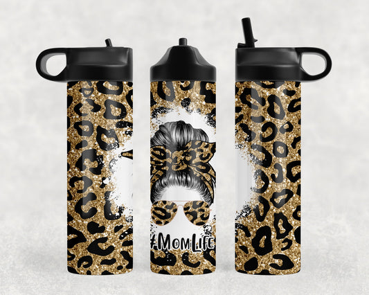 Leopard Print Mom Life|Sport Water Bottle - Tumblers