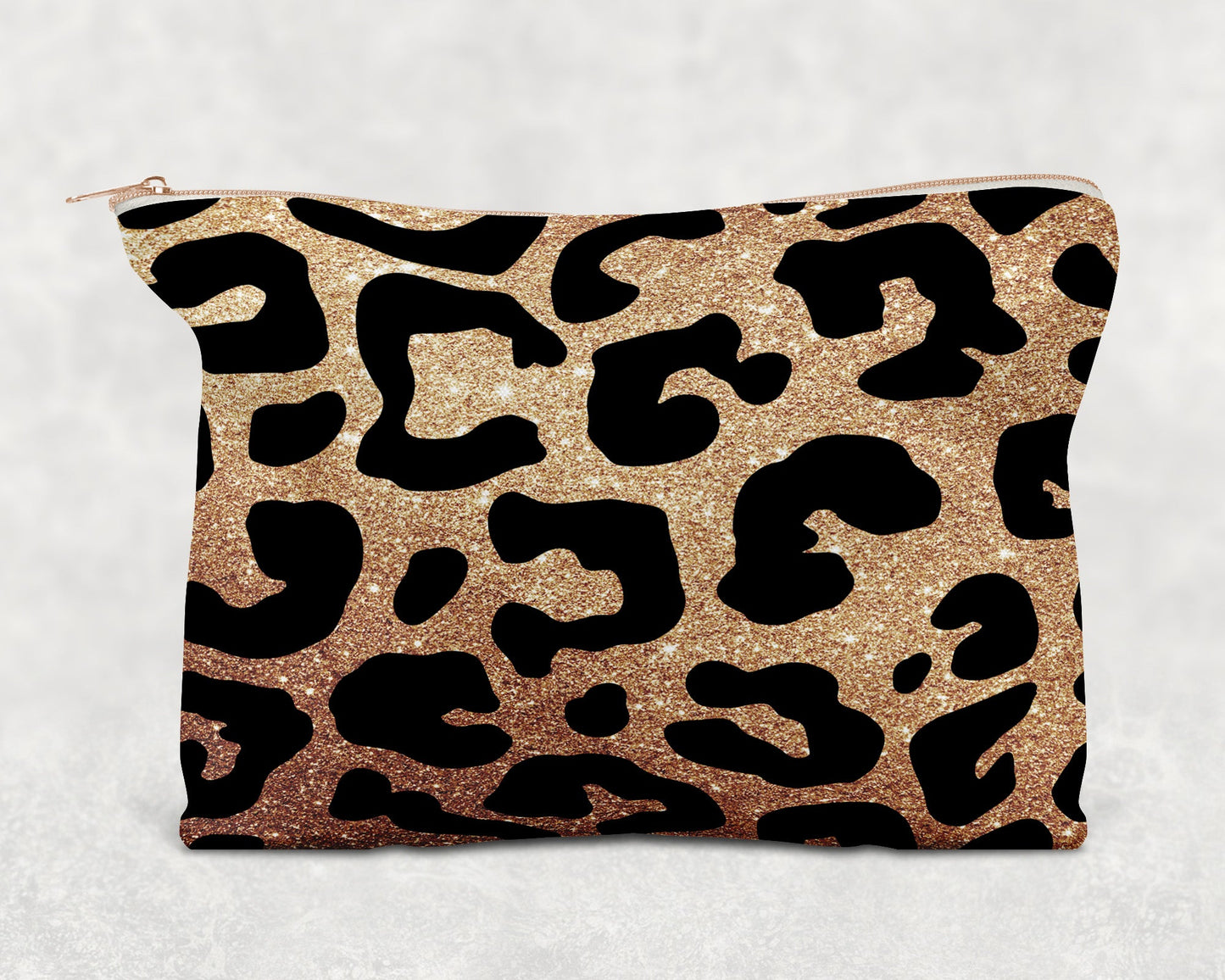 Leopard Print Printed Canvas Zipper Bag - Bag