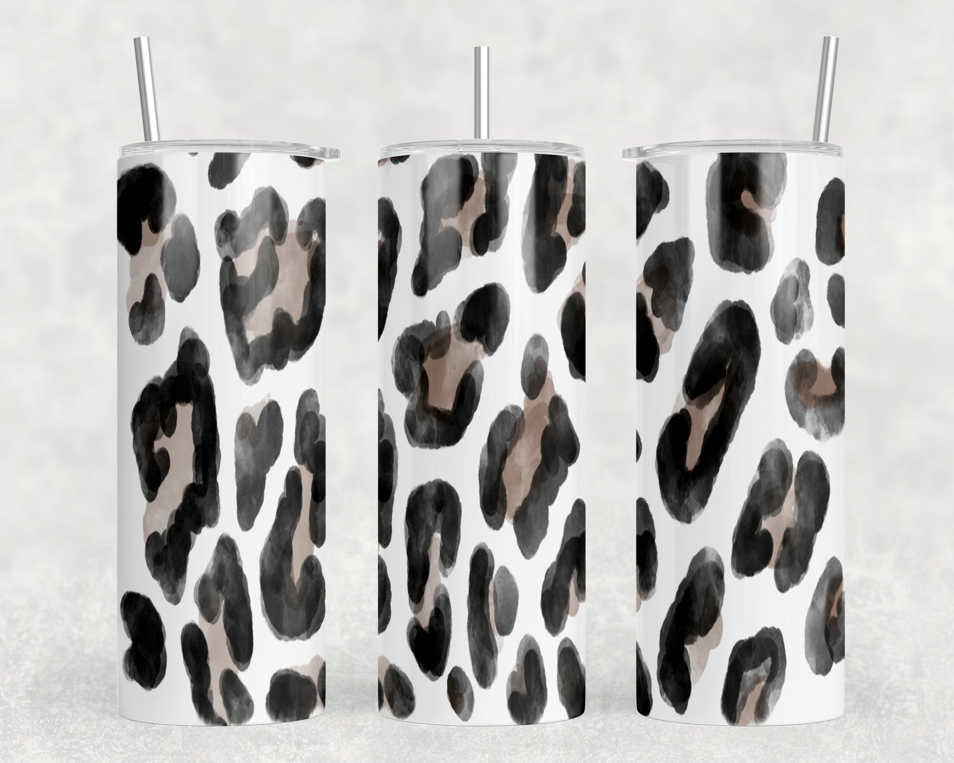 Leopard Print|Skinny Tumbler|Optional Bluetooth Speaker| Speaker Color Varies - Tumblers