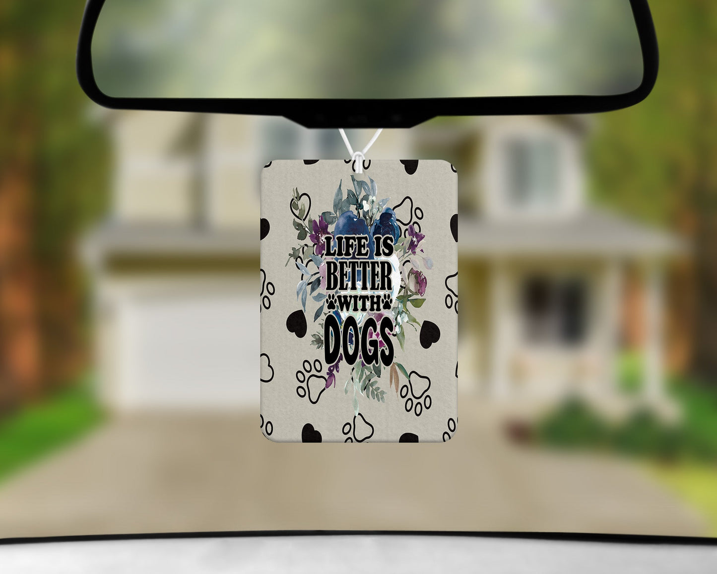 Life IS Better With Dogs|Freshie|Includes Scent Bottle - Vehicle Air Freshener