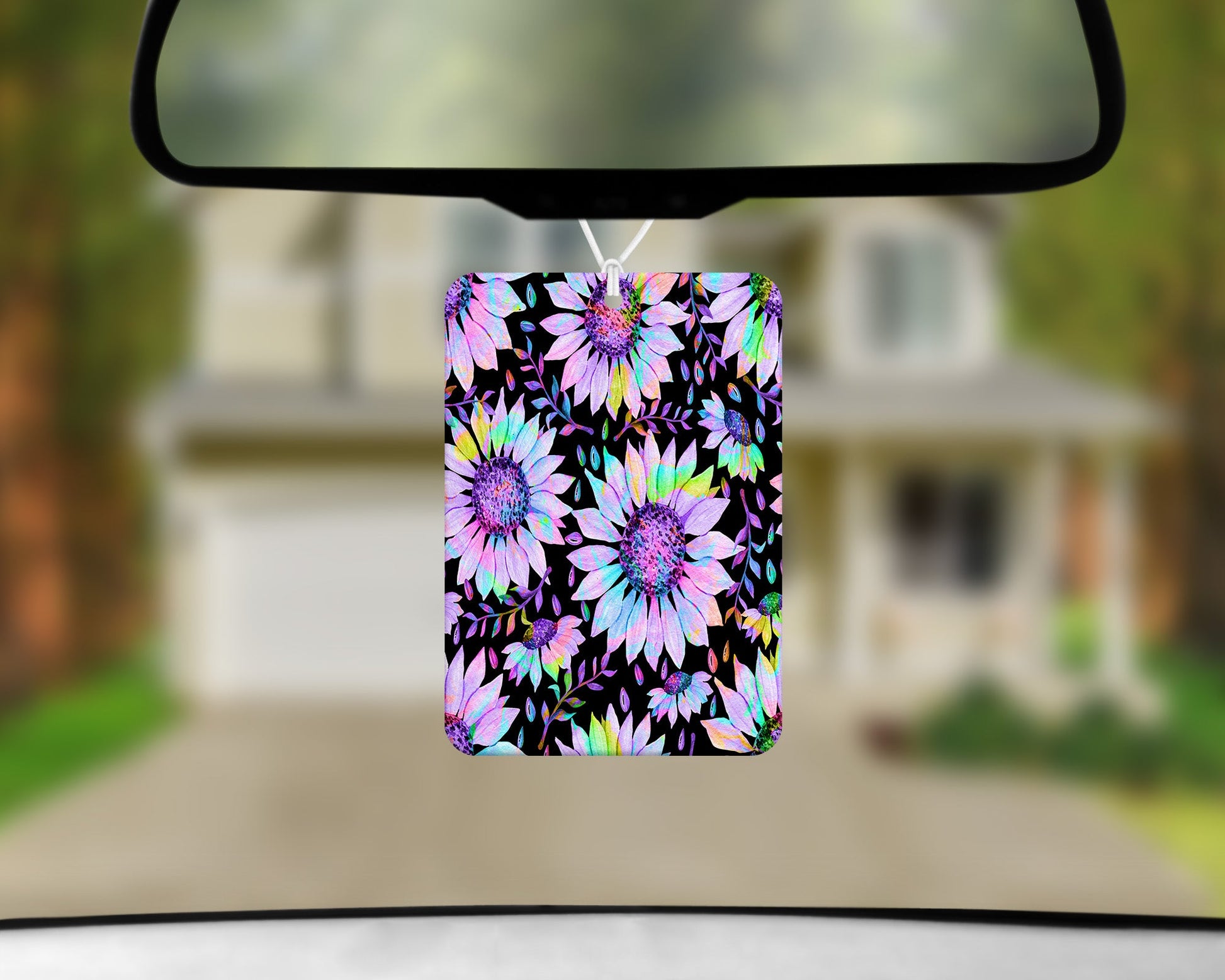 Neon Sunflowers|Freshie|Includes Scent Bottle - Vehicle Air Freshener