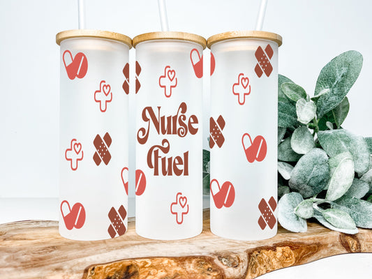 Nurse Fuel Frosted Glass Tumbler - Tumblers